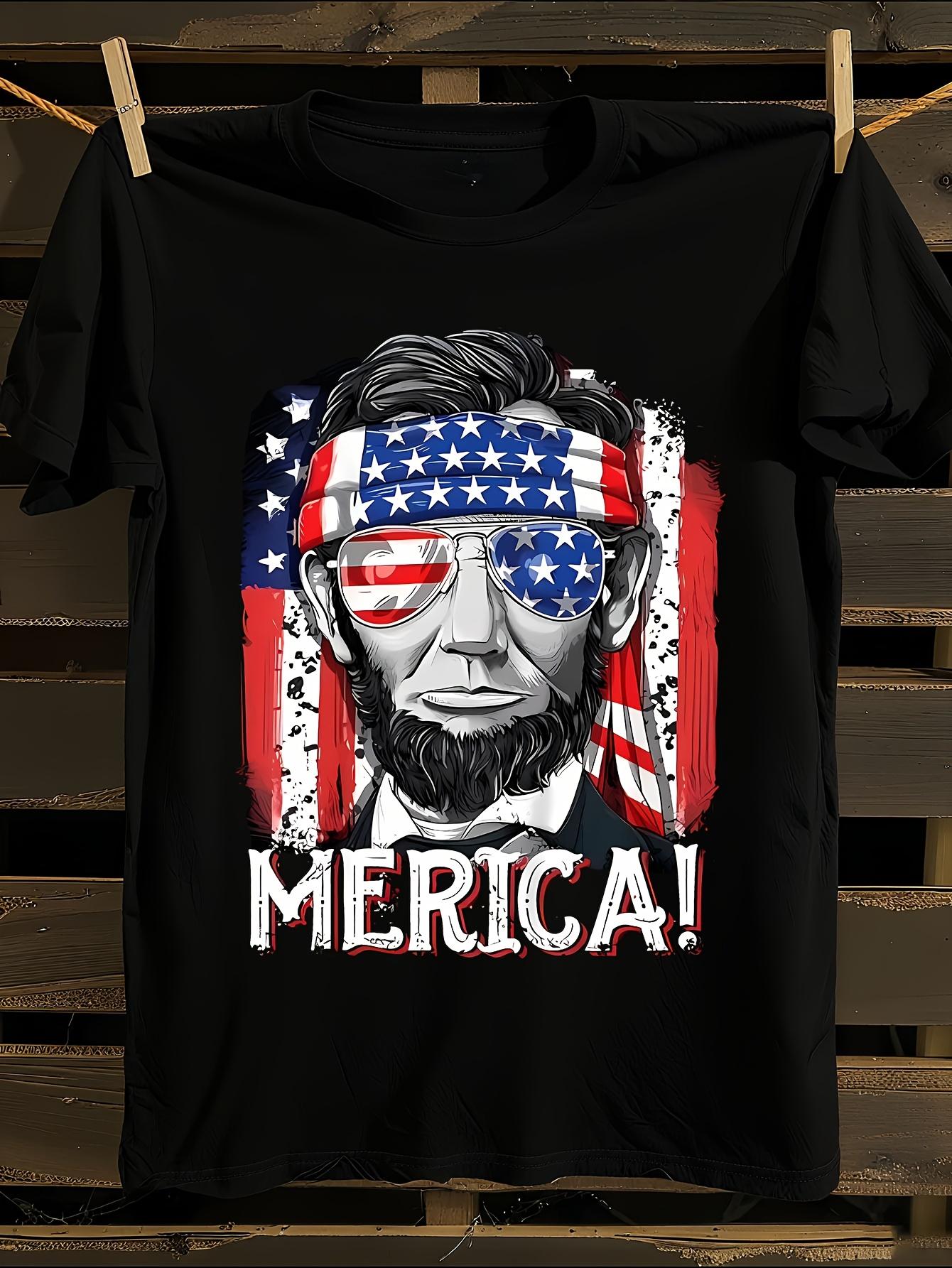Patriotic American Flag Tshirt and Abraham Lincoln Graphi... S