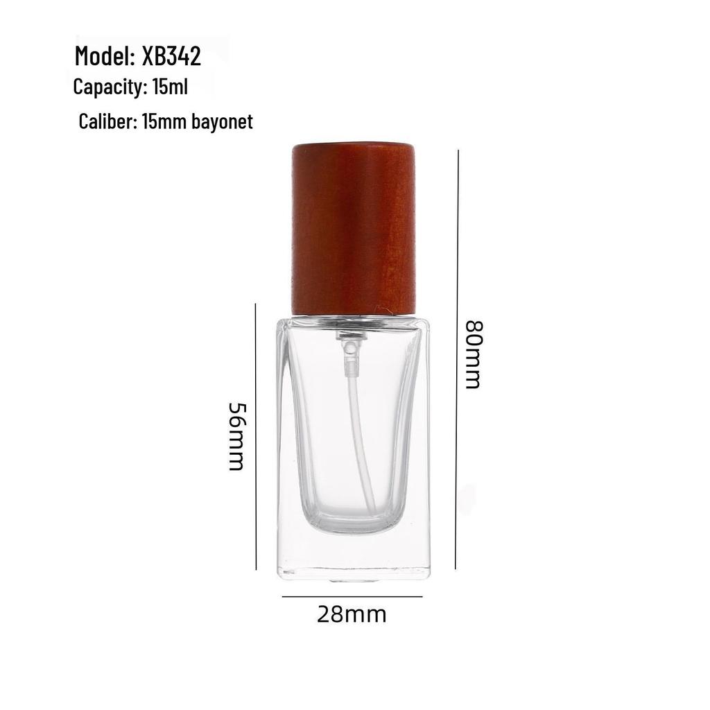 30ml Transparent Square Glass Perfume Bottle with Rounded Corners and Fine Mist Spray