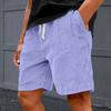 Men's Casual Shorts - Elastic Waist, Loose Corduroy, Trendy Multi-Pocket Shorts