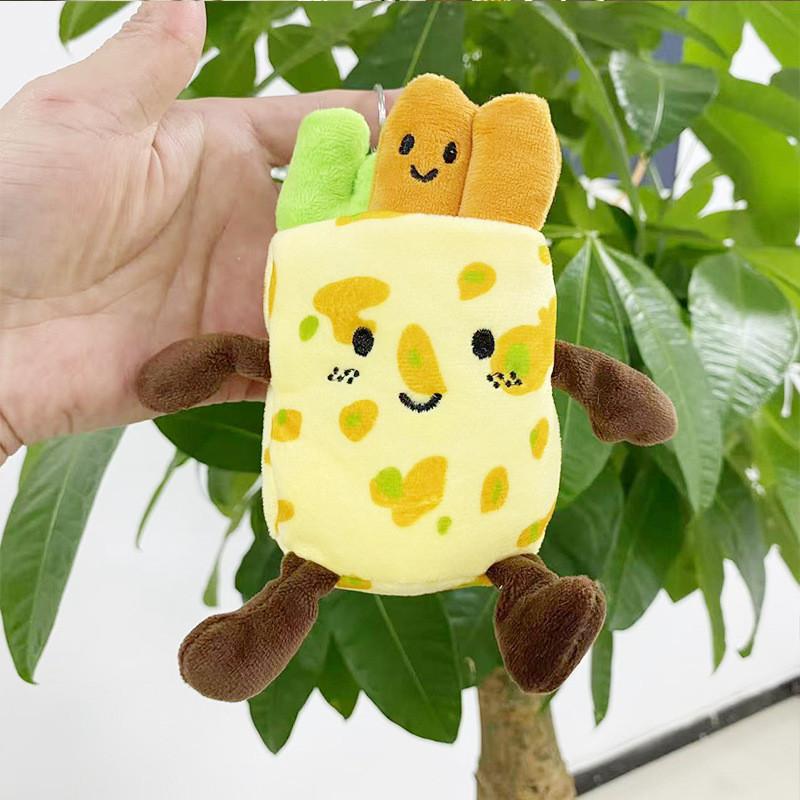 

Guozi Plush Jianbing Keychain Cartoon Pendant Toys Bag Decoration Kids Gift зелёный