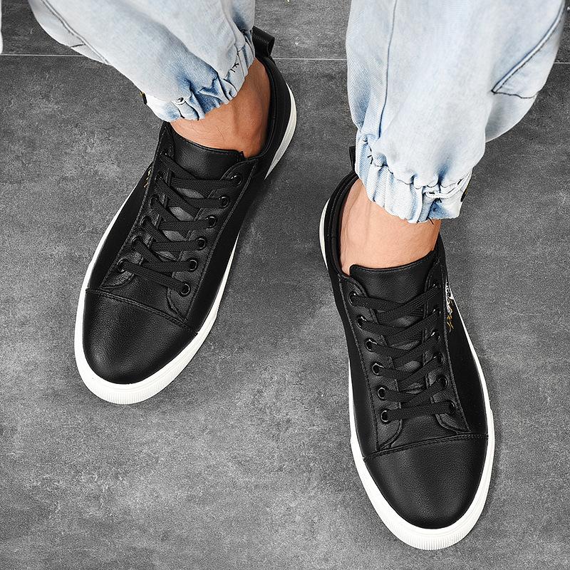 Läder Vita Skor Herr Vår Nya Fritidsskor Herr Vita Skor Mångsidiga Skor Vita Lätta Andningsbara Sneakers