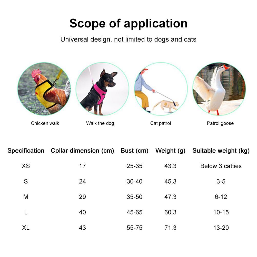 Verstellbares Hühnergeschirr mit Leine, atmungsaktive Hühner-Haustierweste mit 3,6 Fuß passendem Gürtel für den Außenbereich