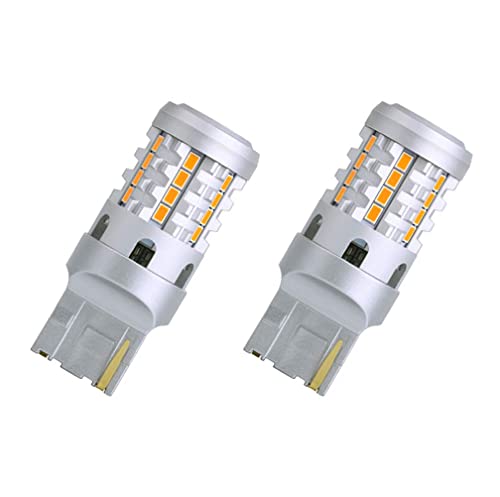 

Светодиодный указатель поворота T20, разница контактов, янтарный, встроенный резистор T20 7440 W21W WY21W светодиодная лампа, предотвращение высокой частоты мигания, лампа указателя поворота, оранжевый, br