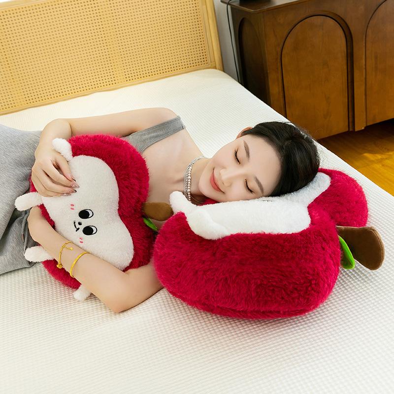 Super cute apple plush toy children's doll girls office throw pillow bedside table chair pillow home ornament