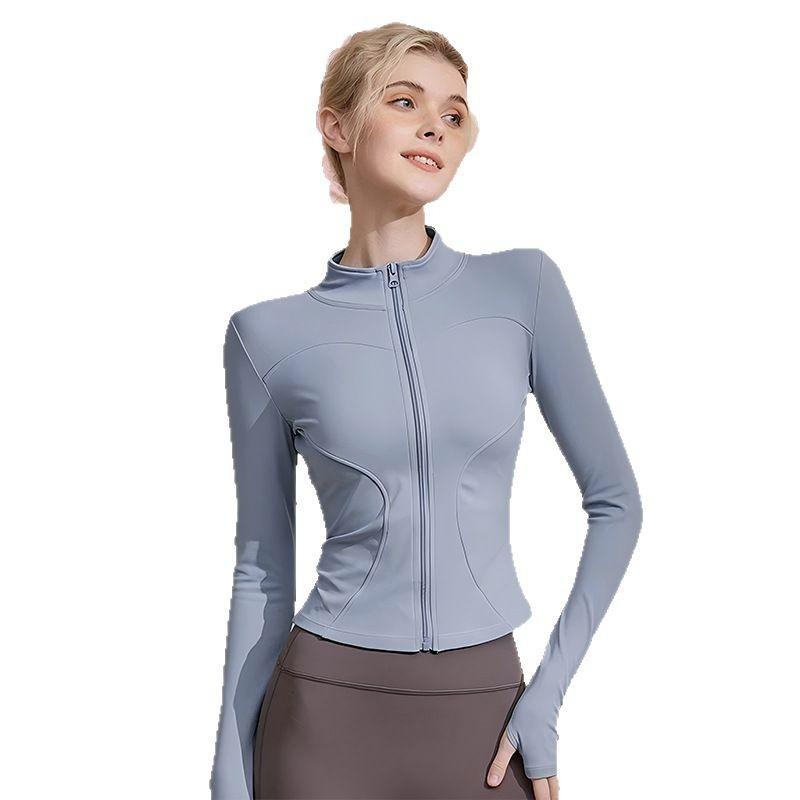Stand-up Collar Yoga Clothes Jacket Women's Running Sports Fitness Clothes Long-sleeved Sunscreen Quick-drying Clothes Yoga Tops