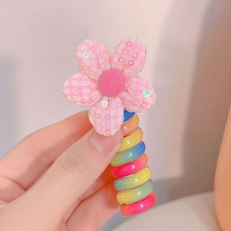 Children'S Roll Telephone Rope Hair Rope Girls' High Ponytail Headrope Durable High Elastic No Damage Hair Rope Hair Accessories