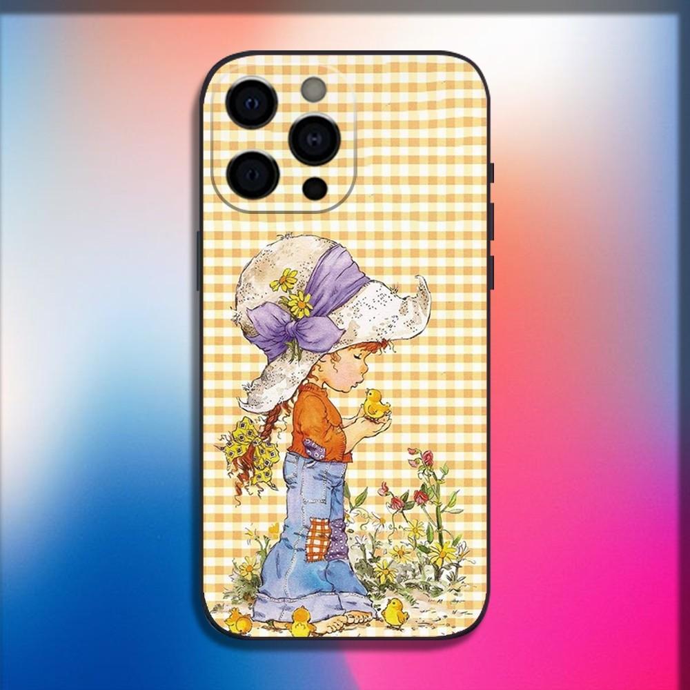 S-Sarah Kay Pattern Phone Case For iPhone 16,15,14,13,12,11,Pro,X,XS,Max,XR,Plus,Mini Soft Black Cover