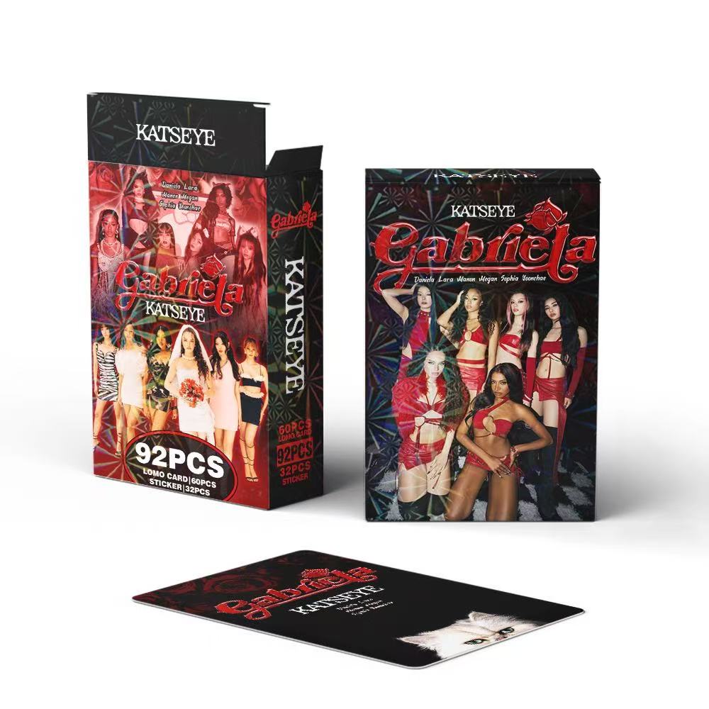 Kpop Idol KATSEYE Album Gabriela Lomo Cards Collection - 92 Pcs HD Printed Pocards Stickers Designed for Fans Present