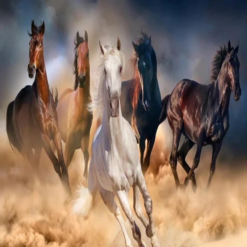 3d Stereo Horse Animal Wall Mural Living Room Study Classic Home Decor Wallpaper Fresco