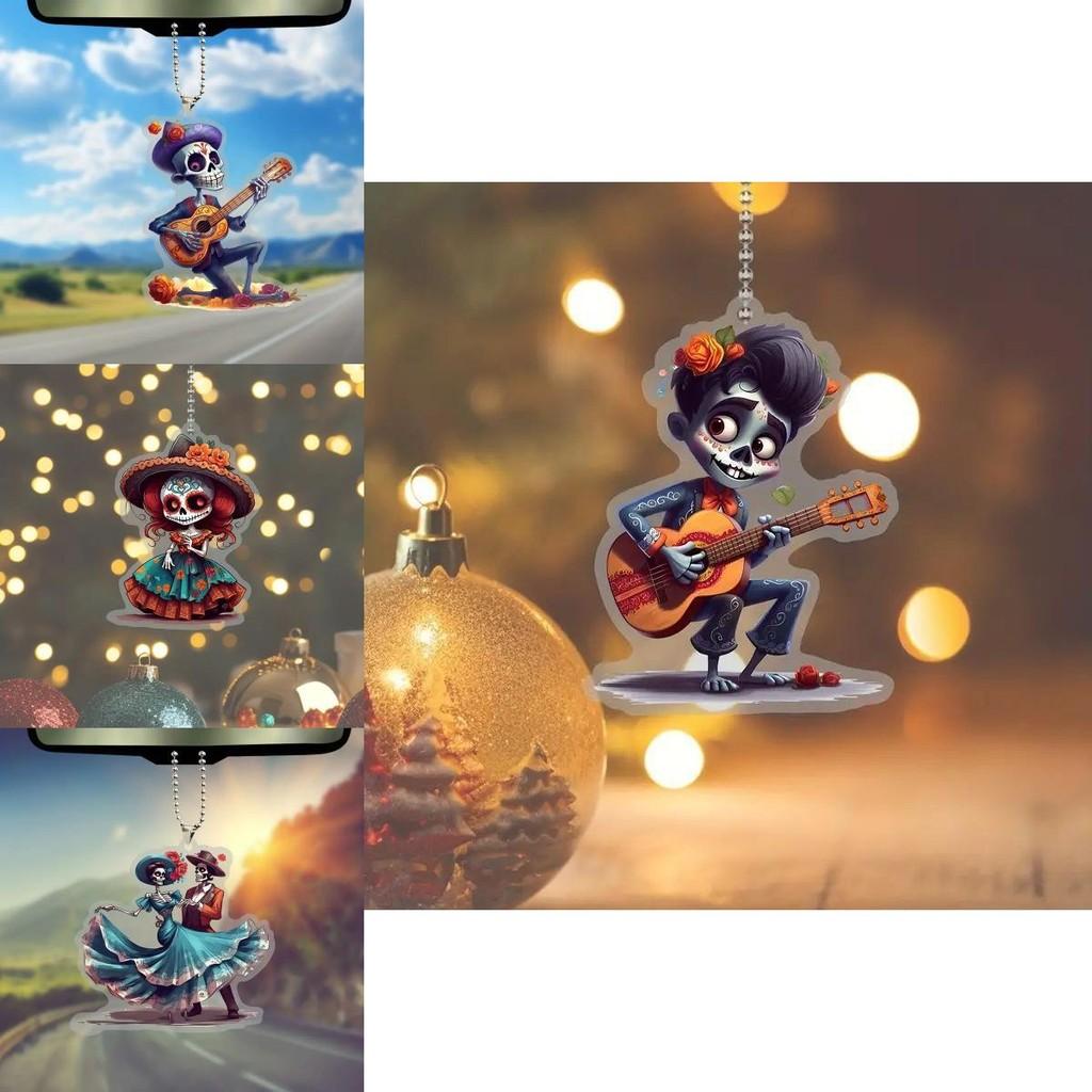 Charming Cartoon Acrylic Christmas Tree Pendant For Home And Auto Decoration Gifts