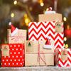 300 Stickers/Roll Christmas Gift Label Sticker Roll - Matte Surface,Rectangular,Disposable,Paper - Used for Retro Holiday Design