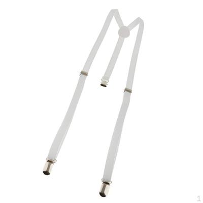 Unisex Adult Adjustable Stretch Y-back Suspender White