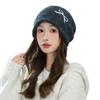 Autumn and Winter Hats Women's Big Head Circumference Bow Headgear Fashion Versatile Ear Protection Warm Knitted Wool Hat
