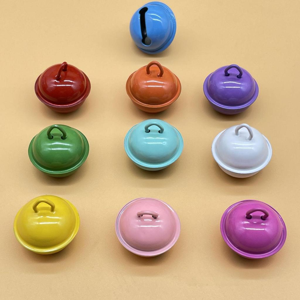 22mm Candy Color Bells for DIY Jewelry & Keyring Gifts - Metal Baked Paint Christmas Accessories