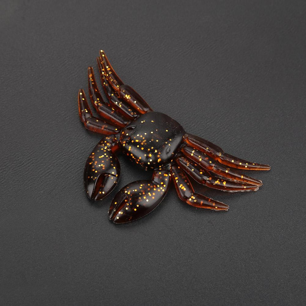 5Pcs Lot PVC Soft Lifelike Fishing Lures Crab Artificial Bait Tackle Accessories (Brown)