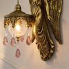 Vintage Angel Home Room Nursery Bedroom Office Living Wall Lamp Artistic Holy Guardian Resin Statue Wall