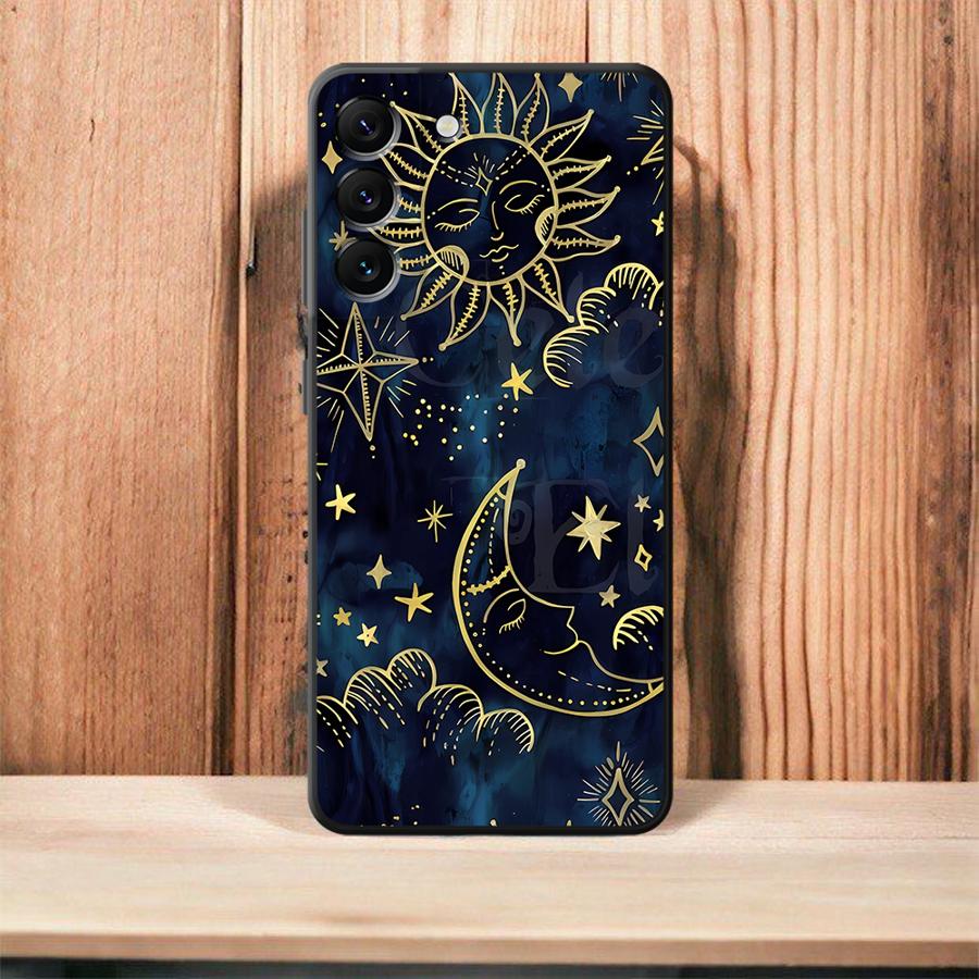 

Star Moon Pattern Black Soft Phone Cover Case for Samsung Galaxy Note 9 S9 20 Ultra S8 S10 8 10 Plus Galaxy S10+