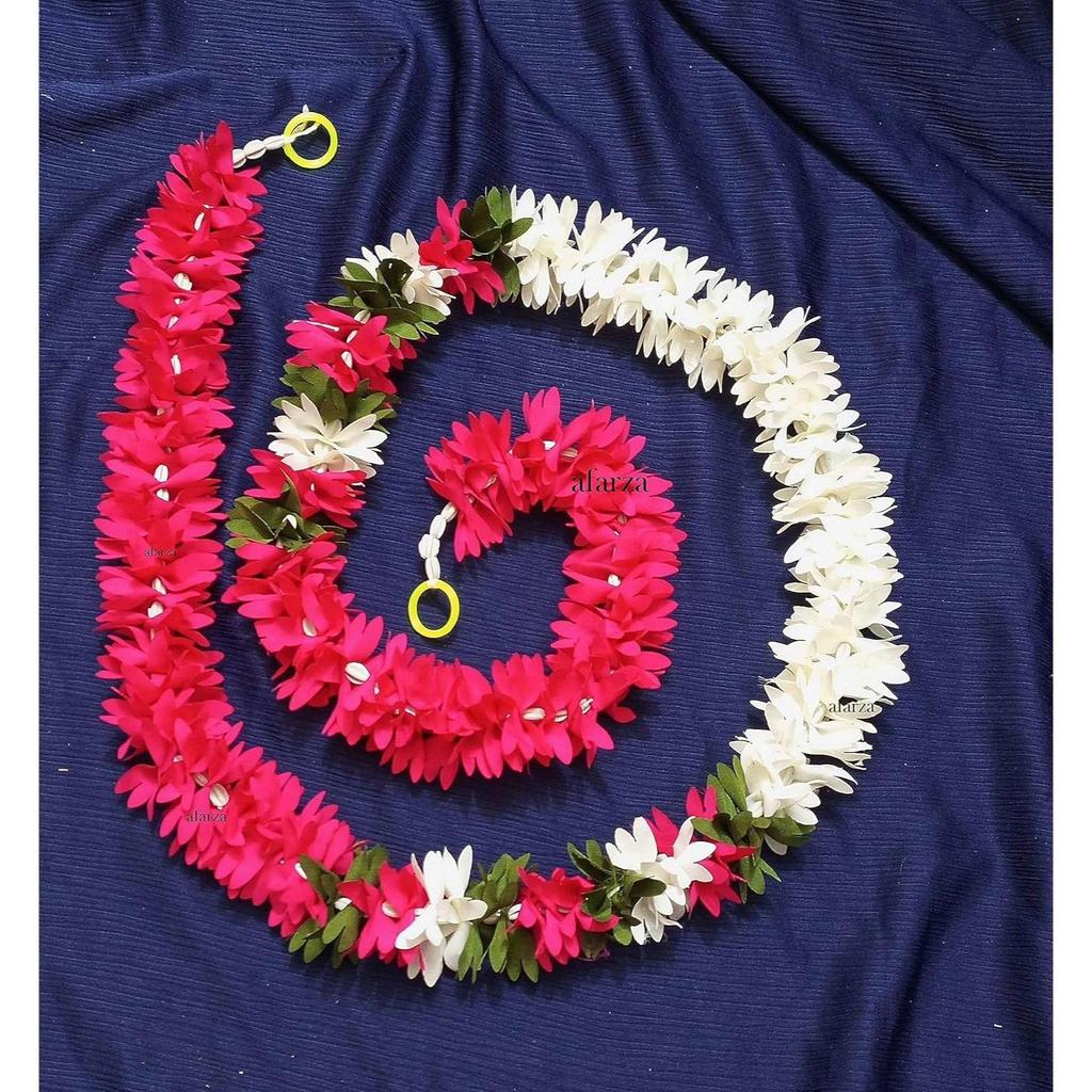 Afarza Artificial Flower Garland Toran For Door Entrance Home Decoration Hanging 4Pieces 5Ft (P-Pink-White), 60 Inch