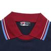 Fila Moda Patrimonial Simples Clássico Retrô Casual Versátil Confortável Ajustado Tricô Manga Curta Suéter Tops Femininos Azul Cigarro F11W628415FDB