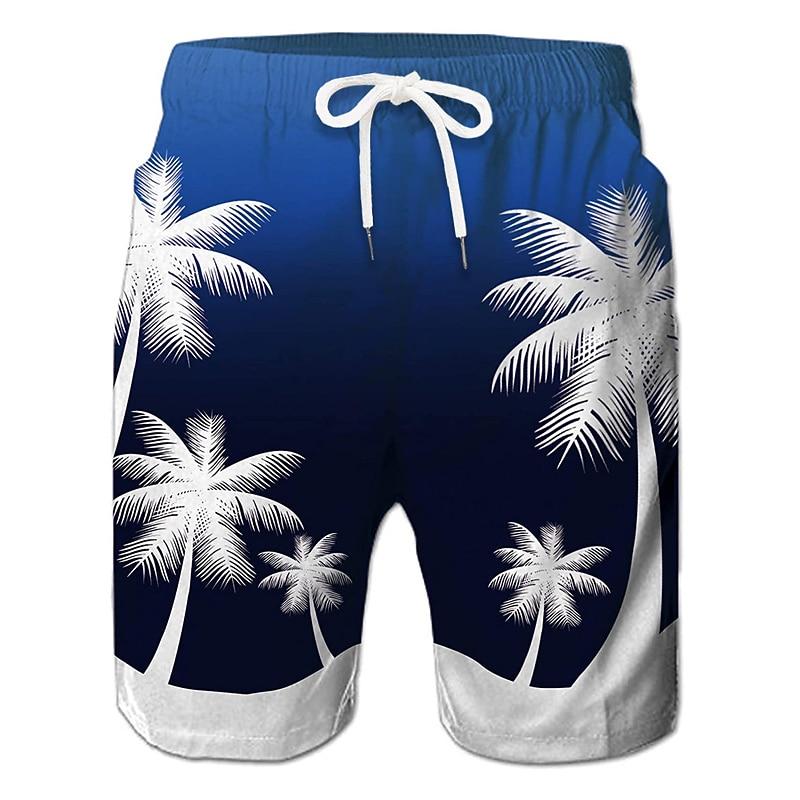 Men's Coconut Tree Graphic Prints Swim Trunks Swim Shorts Board