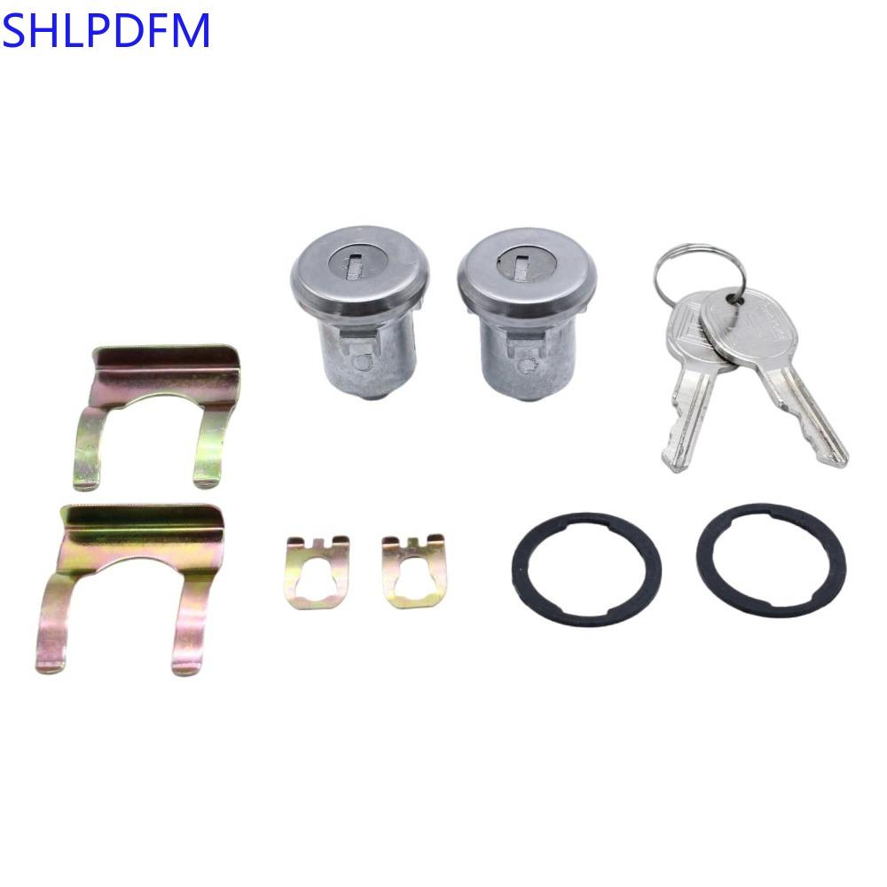 SHLPDFM Door Lock Cylinder Set with 2 Keys for Chevrolet GMC Buick Cadillac Oldsmobile Pontiac 1Set silvery