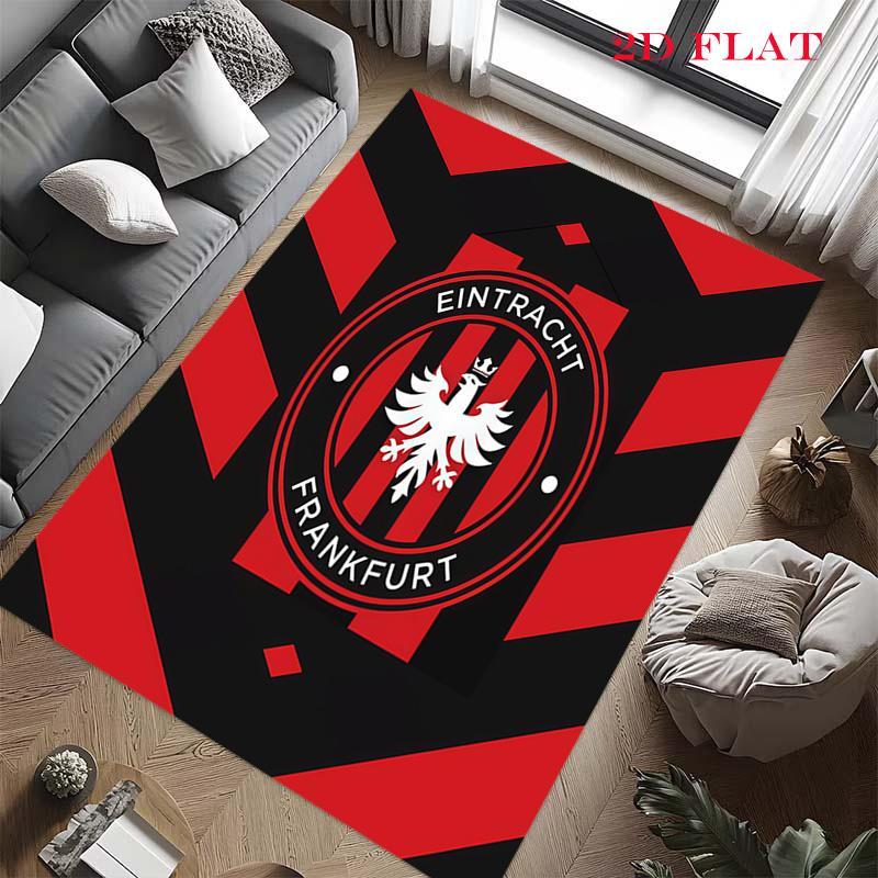 Eintracht Frankfurt Logo Teppich für Wohnzimmer Schlafzimmer Zuhause Sofadekoration, Kinderspiel rutschfeste Bodenmatte