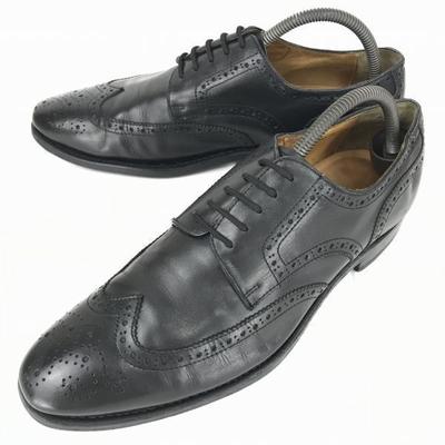 Windsor Prawdziwa Skóra Goodyear Welt Wingtip Full Brogue Eleganckie Biznesowe Buty Rozmiar 7.5 26.0cm Czarne(UŻYWANY)