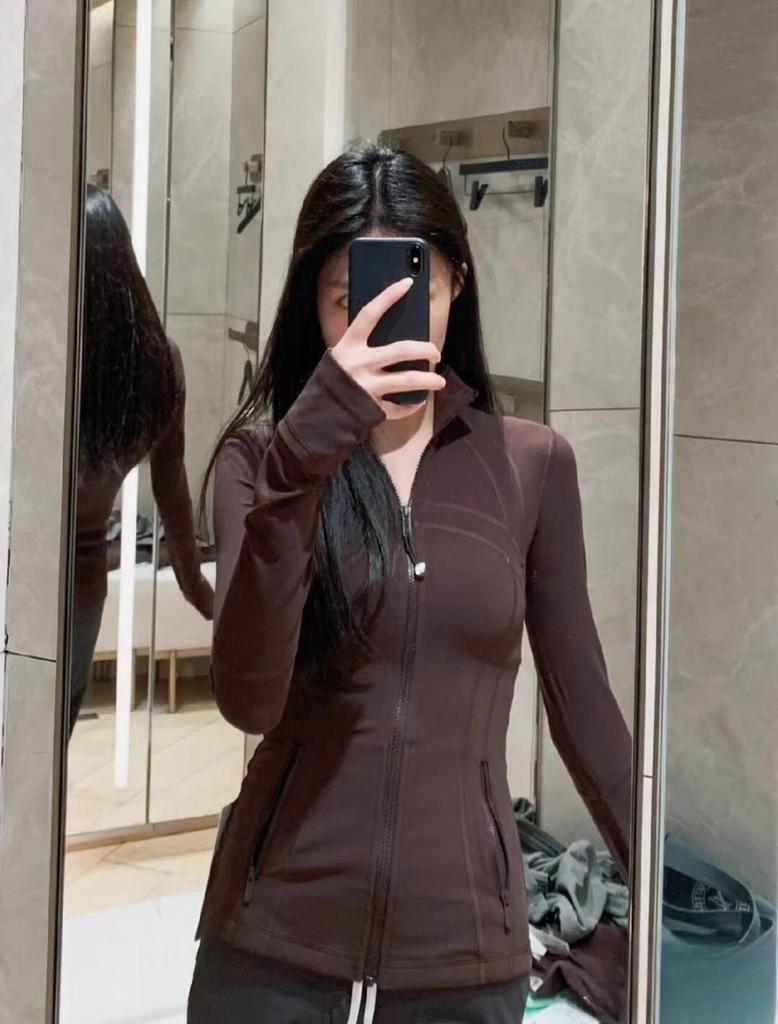 Giacca da Yoga Lu Family Defina Slim Fit con Collo Alto, Asciugatura Rapida - Morbida, Spazzolata, Elastica per l'Autunno