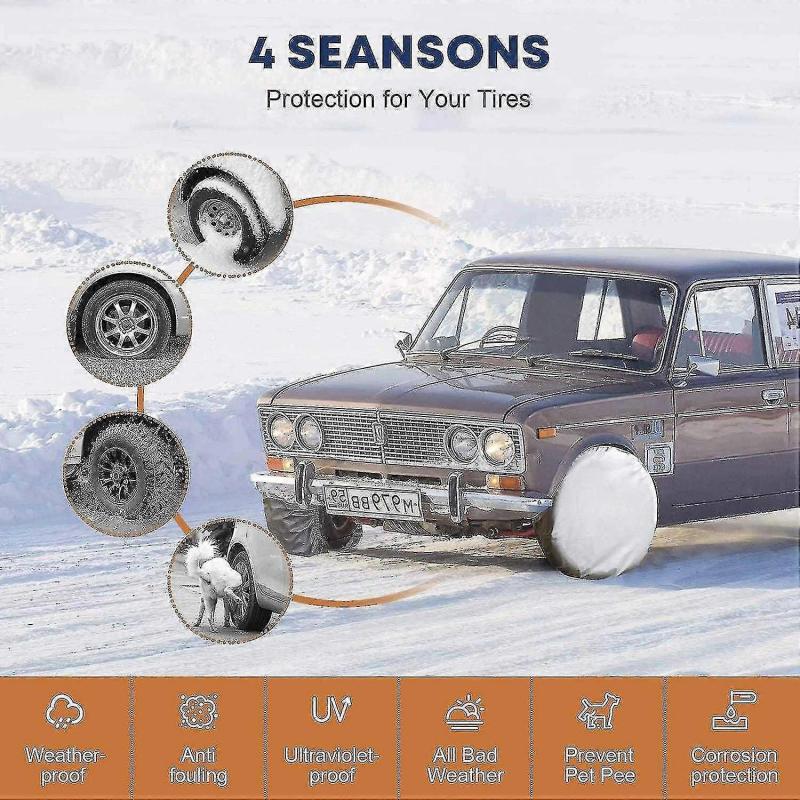 4 Pack Waterproof Tire Cover Spare Tyre Wheel Rv Trailer Camper Anti-corrosion Tyre Protector High Q
