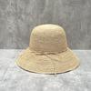 10Cm Large Brim Hand-Woven Thin Raffia Hat Women'S Summer Travel Beach Hat Foldable Sunshade Basin Hat