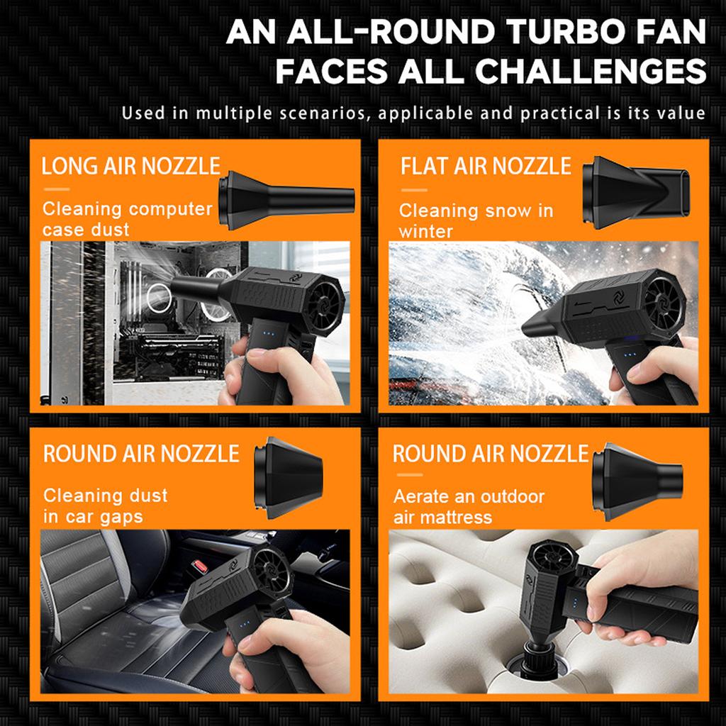 Handheld Air Blower Turbo Fan High Speed Battery Jet Fan Brushless Motor 110000 RPM Car Dryer