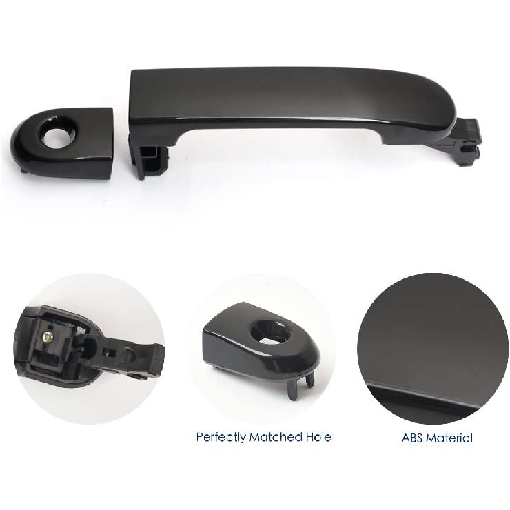 Exterior Door Handle For Nissan Versa 2007-2012, Front Left Driver Side With Keyhole Replaces NI1310130 82363,Black