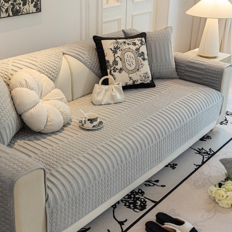 Nordic Sofa Cushion, Simple Modern Leather Sofa Cover, Non-Slip Seat Cushion, Universal Dutch Velvet Sofa Cover Cover For All Seasons