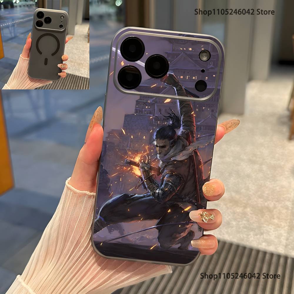 

S-Sekiro Game For iPhone 17,16,15,14,13,12,11,Pro,Max,Plus Transparent gray Phone Case Magnetic Wireless Charging iPhone14
