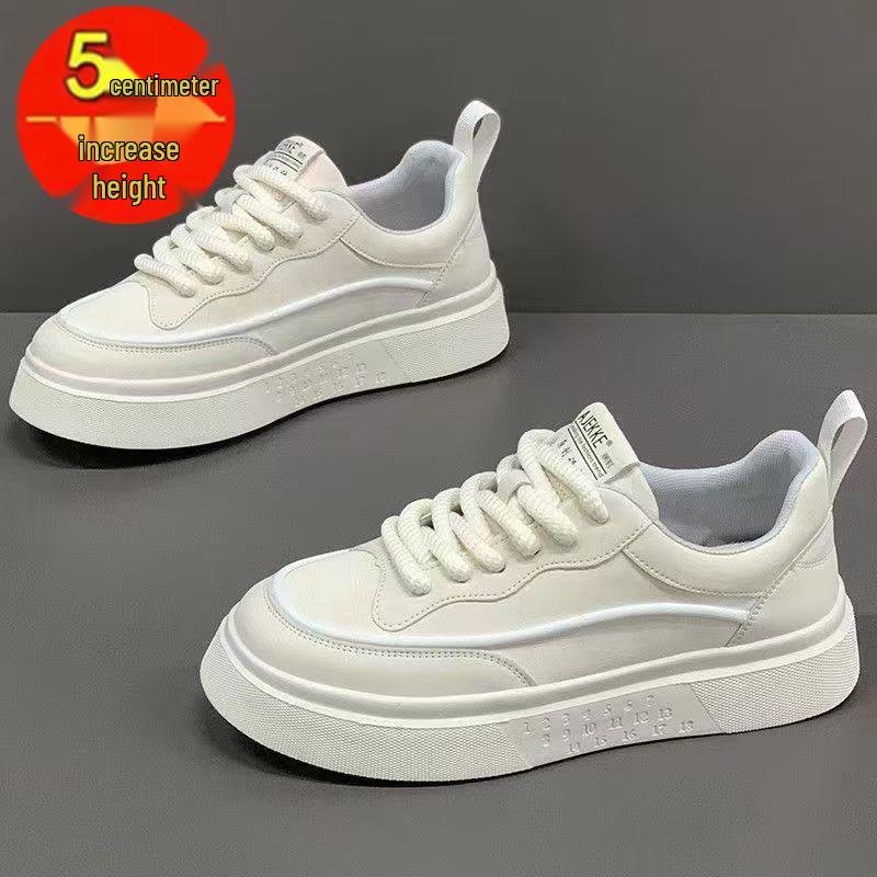 Herbst 2025 Herren Atmungsaktive Trendige Low-Top Weiß Skate Schuhe mit dicker Sohle