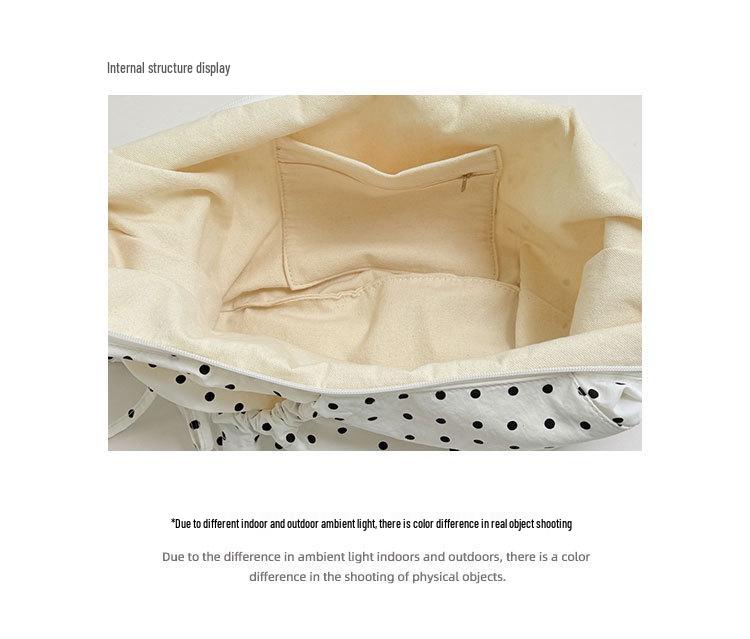 Women's Polka Dot Pleated Crescent Bag