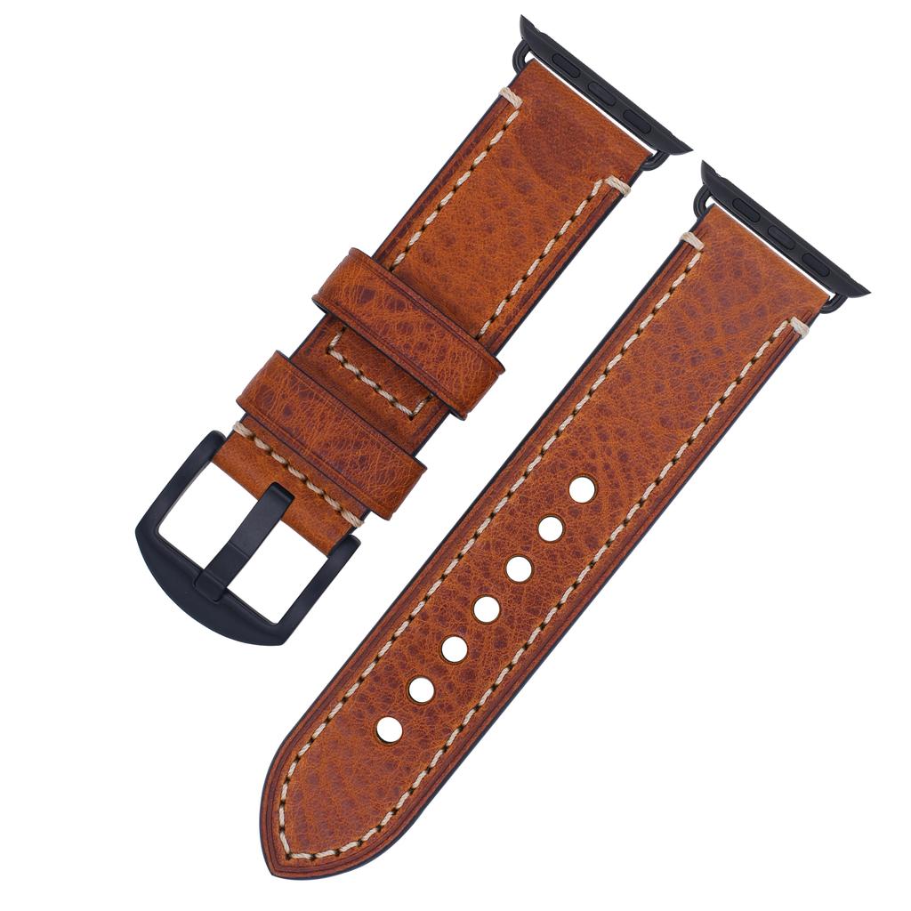 Heqi Preferential Applewatch Smartwatch Bands Unique Luxury Durable Soft Vintage Adjustable Genuine Leather Parts Watch Strap
