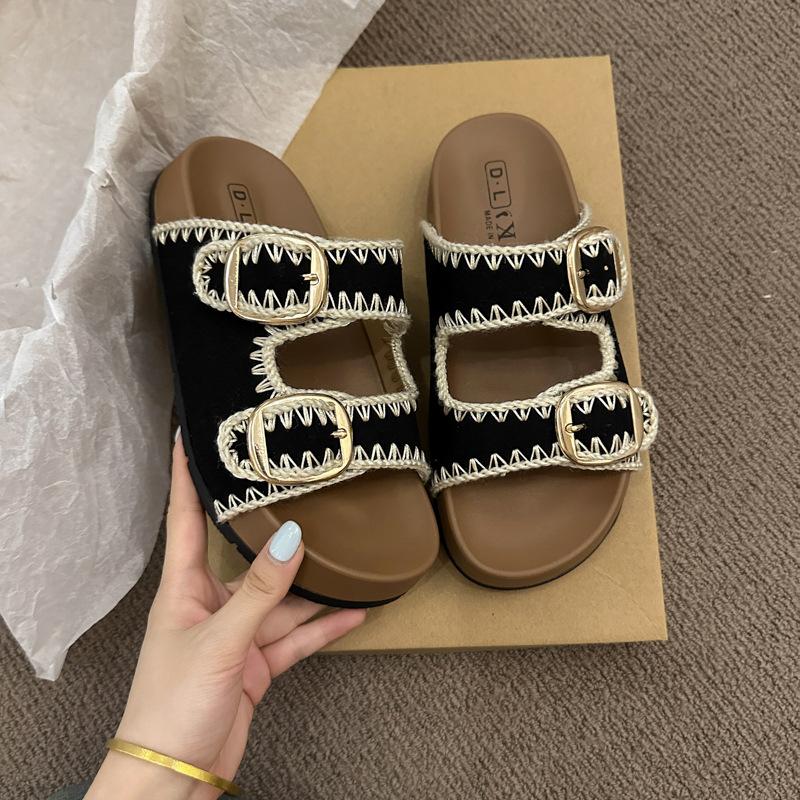 Slippers Women's Summer Outer Wear Sense 2025 New Thick Bottom Height Increase Beautiful with Skirt Cool Slippers
