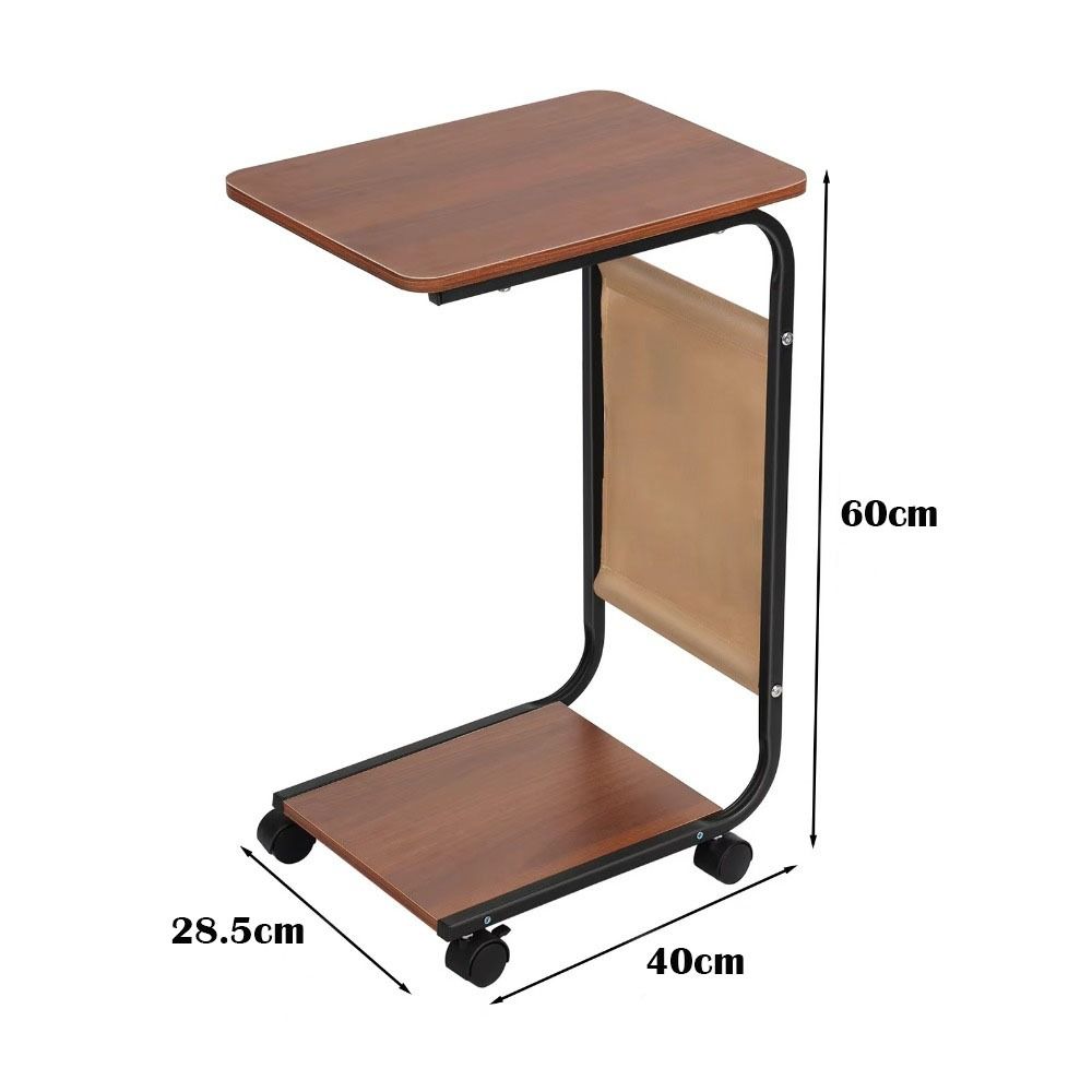 Movable Sofa Side Table 2-Tier Storage Shelf Bedside Table High Quality Coffee Table