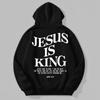 Herren Jesus Ist König Johannes 14:6 Grafik-Hoodie - Baumwollmischung Schwarz Langarm Pullover Normale Passform | Weicher & Atmungsaktiver Stoff, Langlebiger Druck