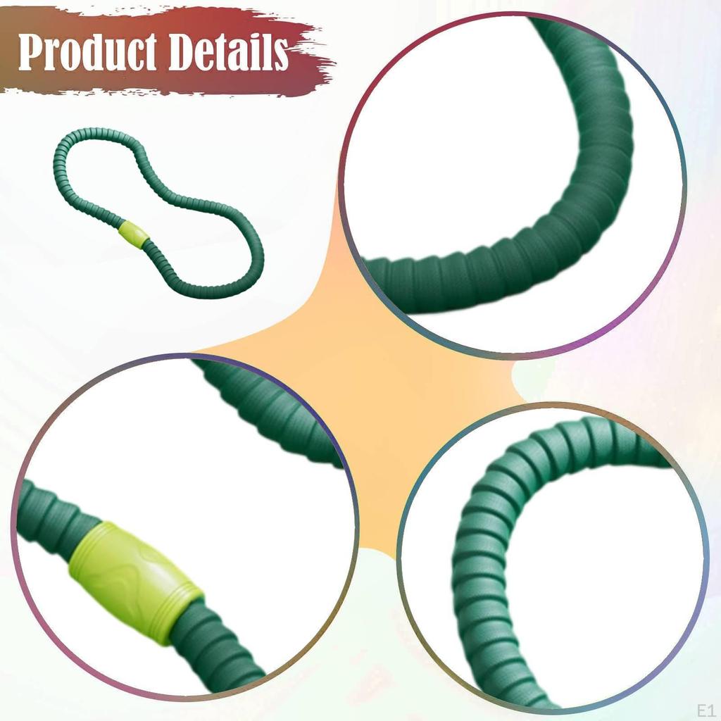 Weighted Fitness Hoop Portable Massage Exercise for Gym Training Travel Green 1 Section1.5kg