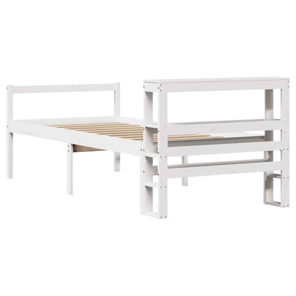 Senior Bed with Headboard Without Mattress White 75x190 Cm