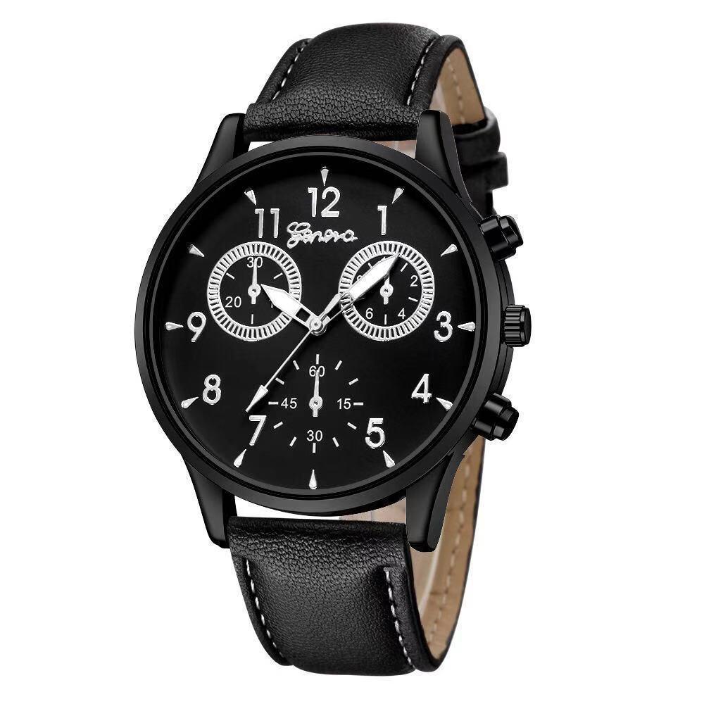Trendy Casual Men's Quartz Leather Strap Watch