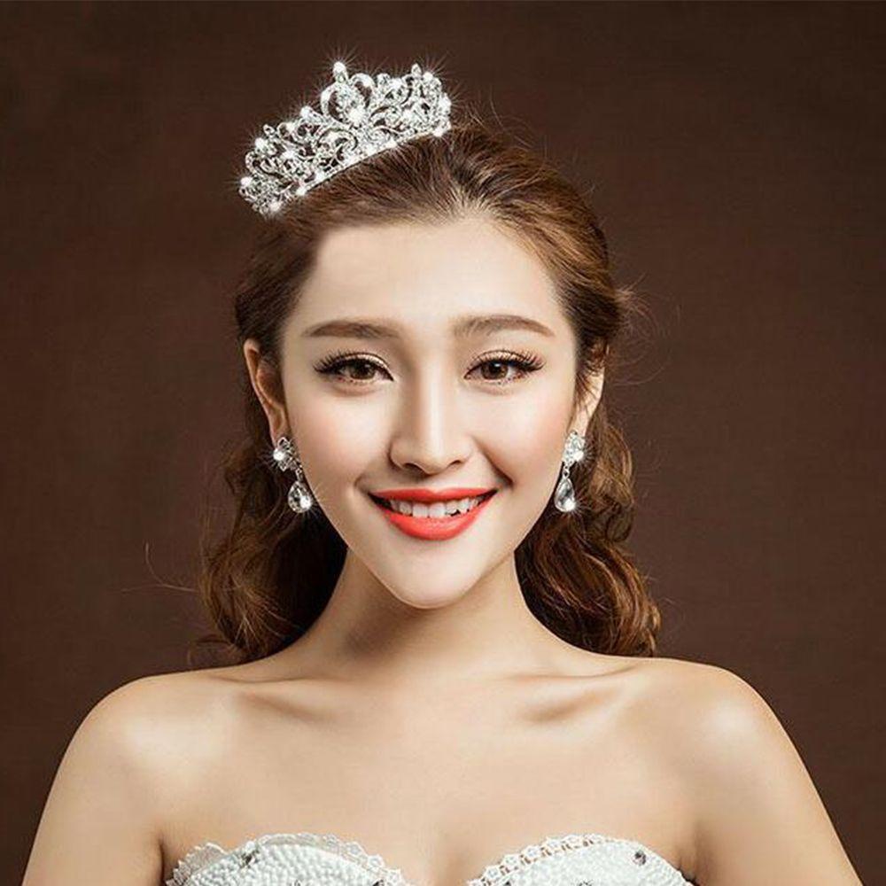 Tiara Birthday Rhinestones Crystal Crown Headbands Princess Crown Handmade Tiaras for Girls