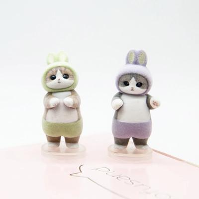 Mofusand Flocked Cats Cosplay Rabbits Blind Box Cute Action Figure Kitten Bunny Doll Toy Desktop Decoration Kids Christmas Gifts