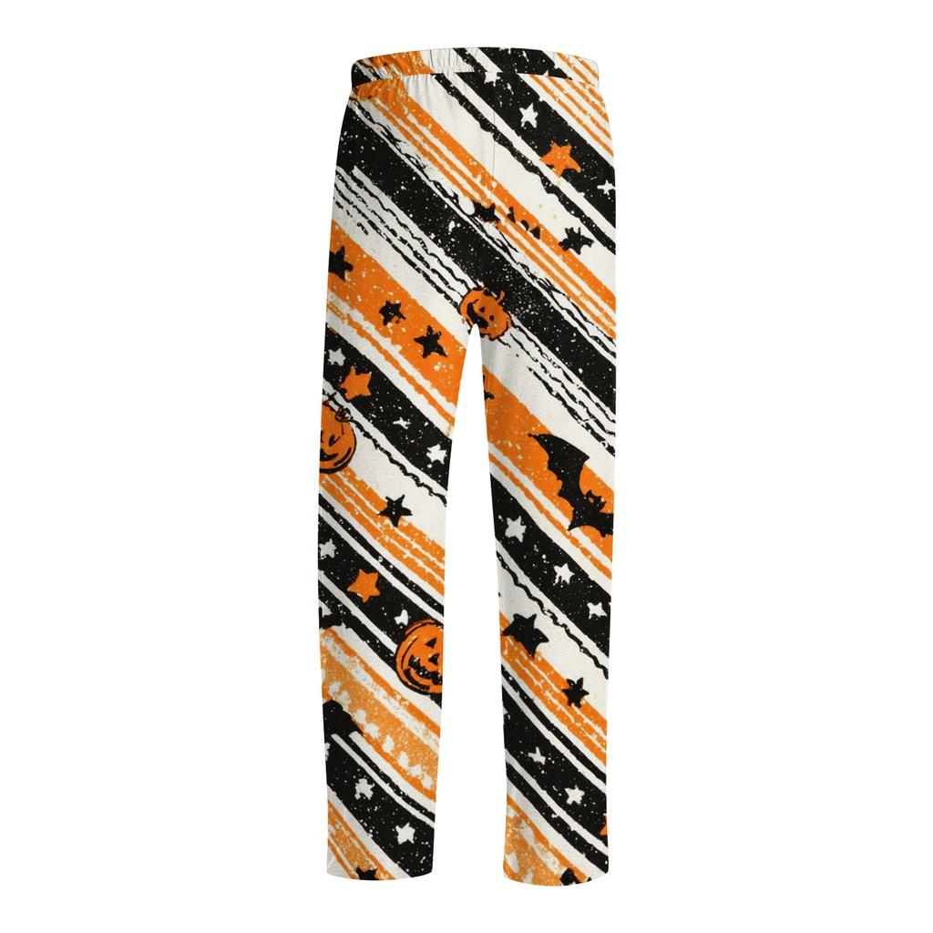 Men's Halloween Print Drawstring Lounge Pants Casual Sleepwear Bottoms Relaxed Fit Lightweight Fabric Comfortable Waistband