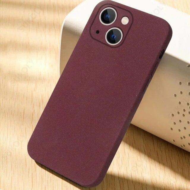 Ultratenký pískovcový matný zadní měkký kryt z TPU pro iPhone 15 Plus 14 11 12 13 Pro Max SE 2020 8 XR XS Max Plus pouzdro na telefon