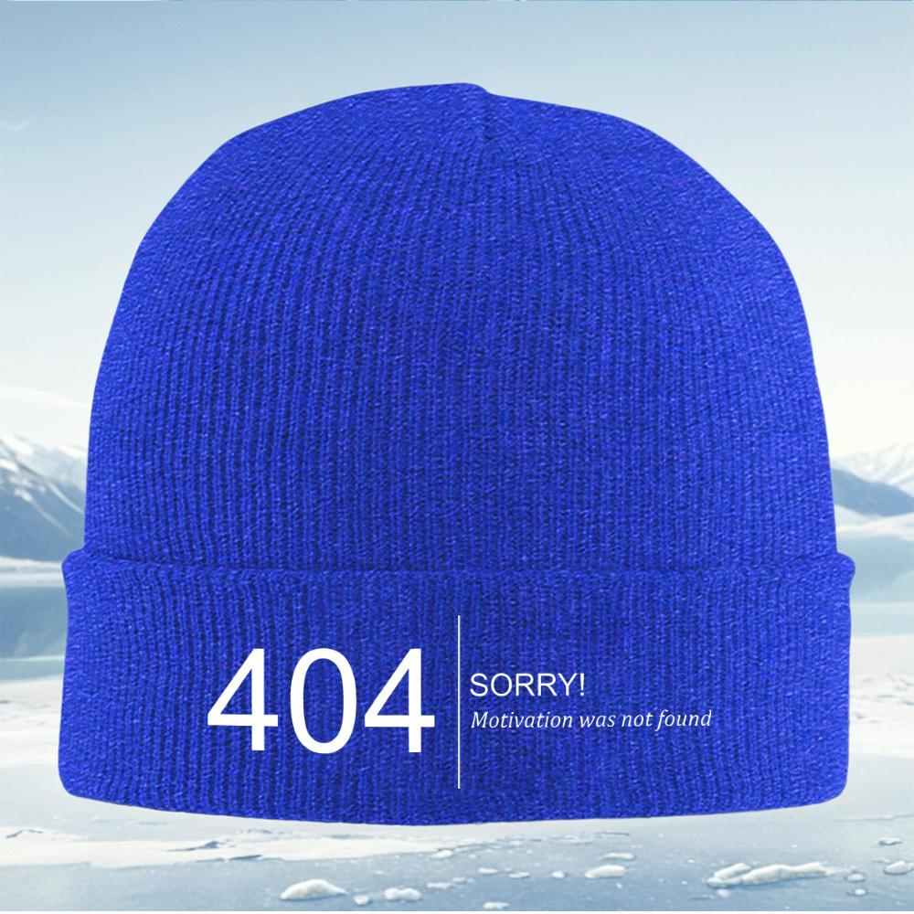 Error Code Motivation Not Found Sorry Men Women Unisex Knitted Hat Beanie Pullover Cap Winter Thermal Warm Christmas Outdoor Cy
