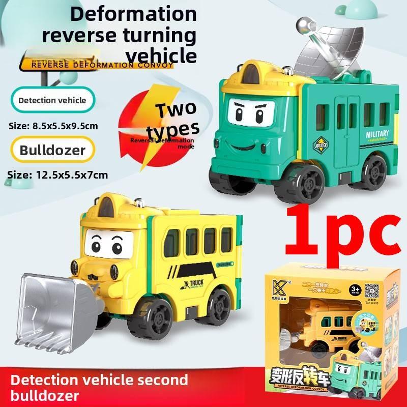 Roller And Bulldozer Toy For Boys With Doublesided Transforming Design For Creative Play And Infant Learning