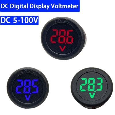 DC5-100V Digital Voltmeter LED Digital Display Round Car Voltmeter